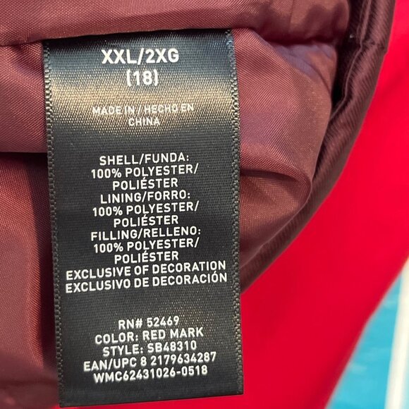 SwissTech Red & Burgundy Hooded Jacket XXL/2XG With Zippered Pockets 78e - Picture 8 of 12